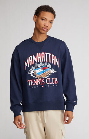 Tommy Jeans Relaxed Tennis Club Logo Crew Neck Sweatshirt | PacSun
