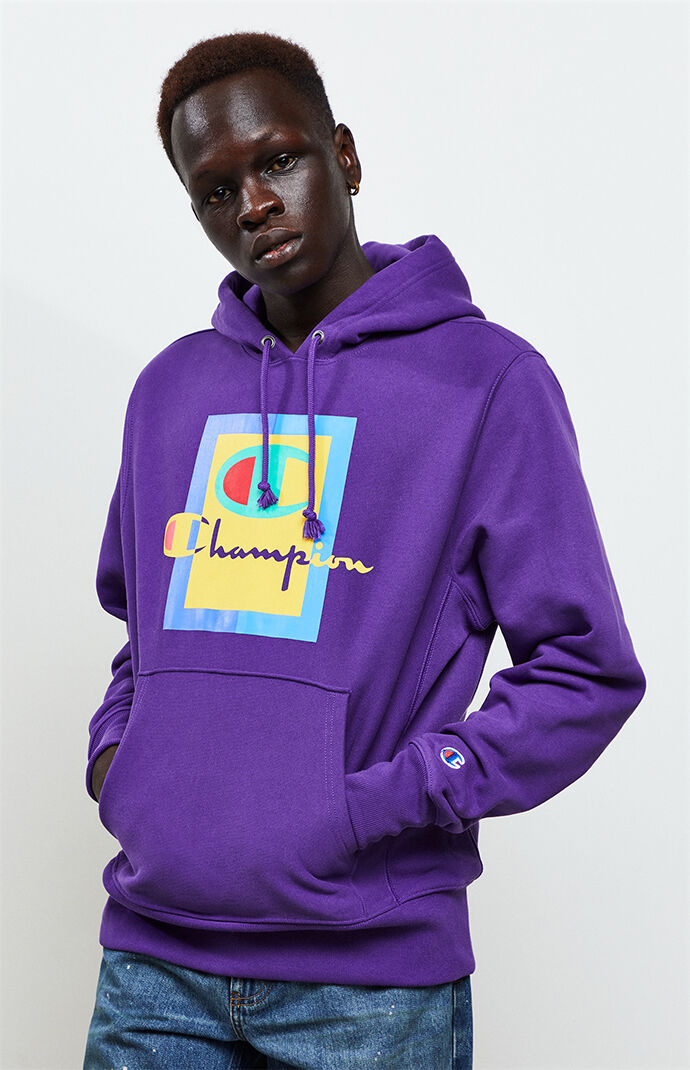 black and purple champion hoodie