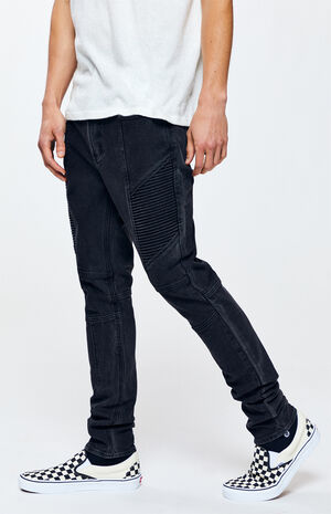 PacSun Black Moto Stacked Skinny Jeans | PacSun