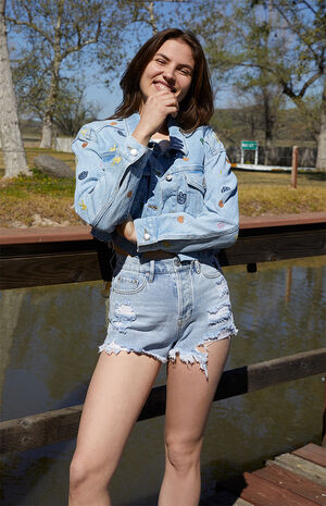 Playboy By PacSun Funny Bunny Vintage High Waisted Denim Shorts | PacSun