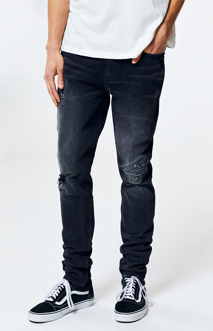pacsun skinniest ripped moto black jeans