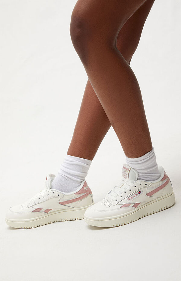 Reebok Women's White & Pink Club C Double Sneakers | PacSun