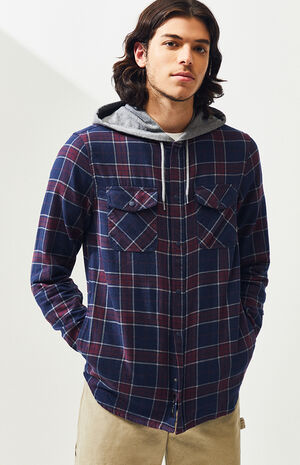 Vans Parkaway Hooded Plaid Flannel Shirt | PacSun | PacSun