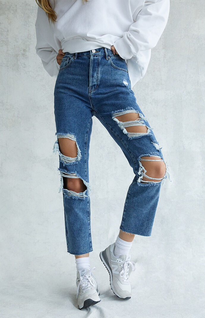 super ripped jeans womens