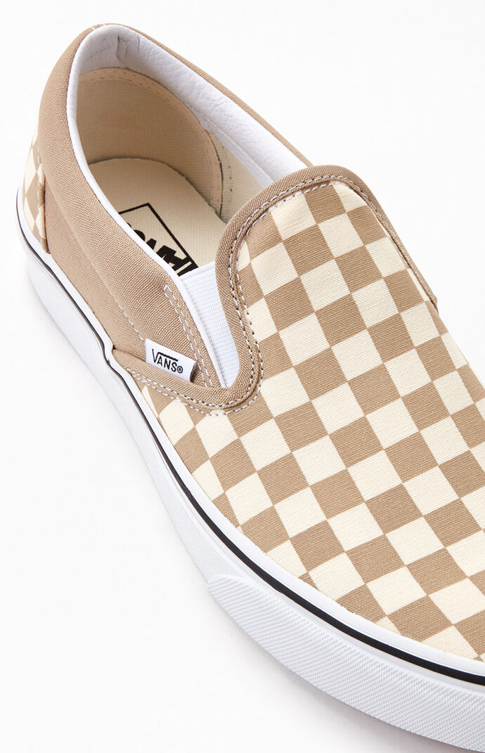 vans slip on checkerboard brown