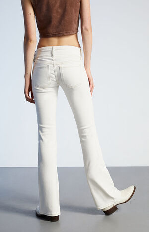 PacSun White Belted Low Rise Bootcut Jeans | PacSun