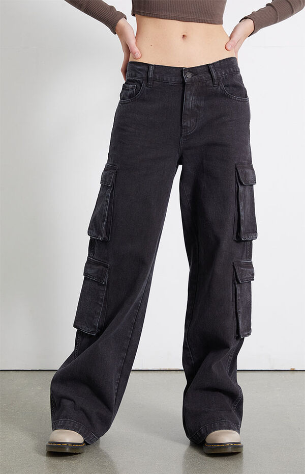 Women Cargo Pants Baggy Jeans Black Cargo Pants Denim 