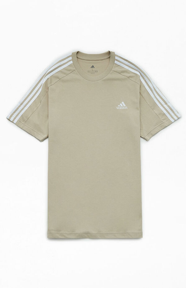 adidas Tan 3-Stripes T-Shirt | PacSun