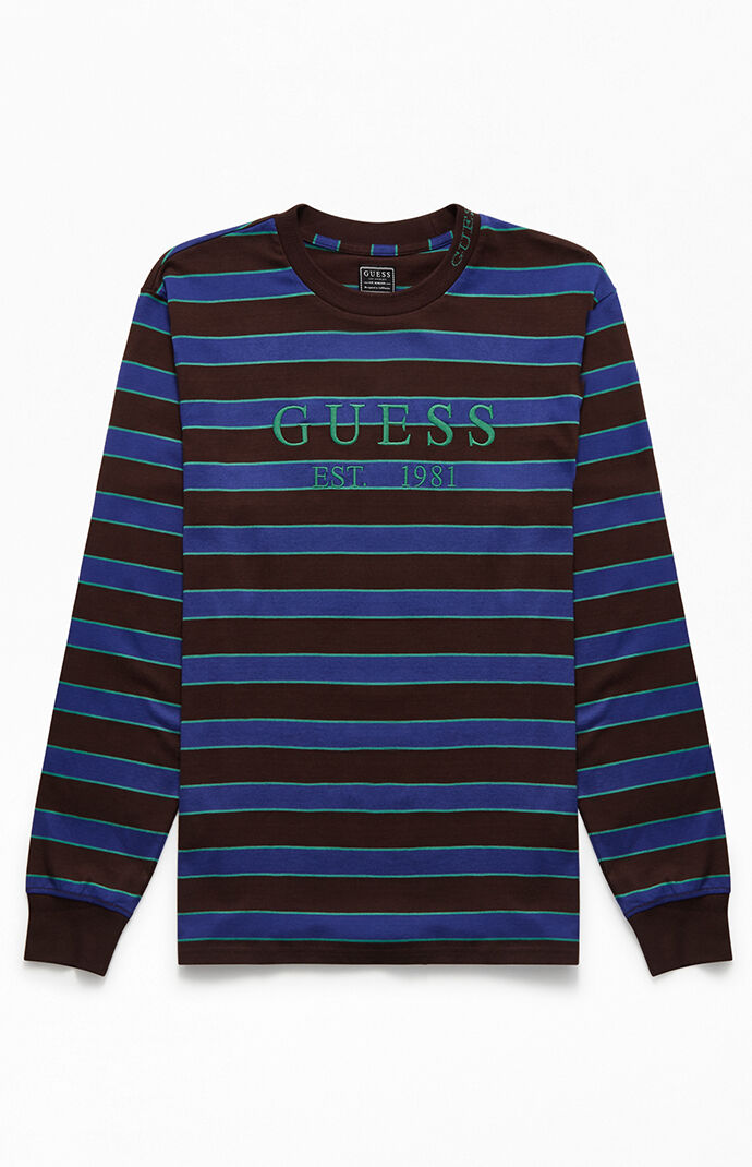 black and blue guess shirt