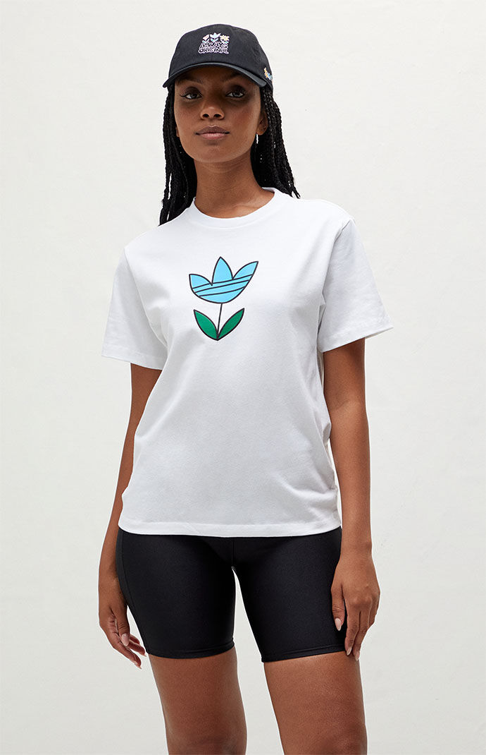 Adidas Womens Always Original Flower T-Shirt - White size XS | AccuWeather  Shop