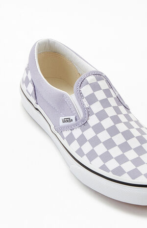 Vans Kids Lavender Checker Classic Slip-On Shoes | PacSun