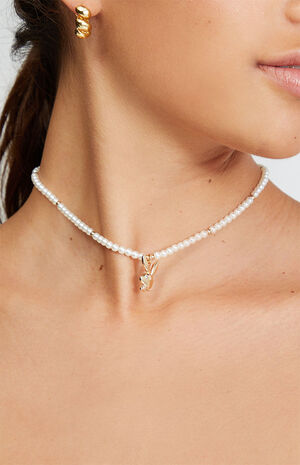 Playboy By PacSun Bunny Pearl Beaded Necklace | PacSun