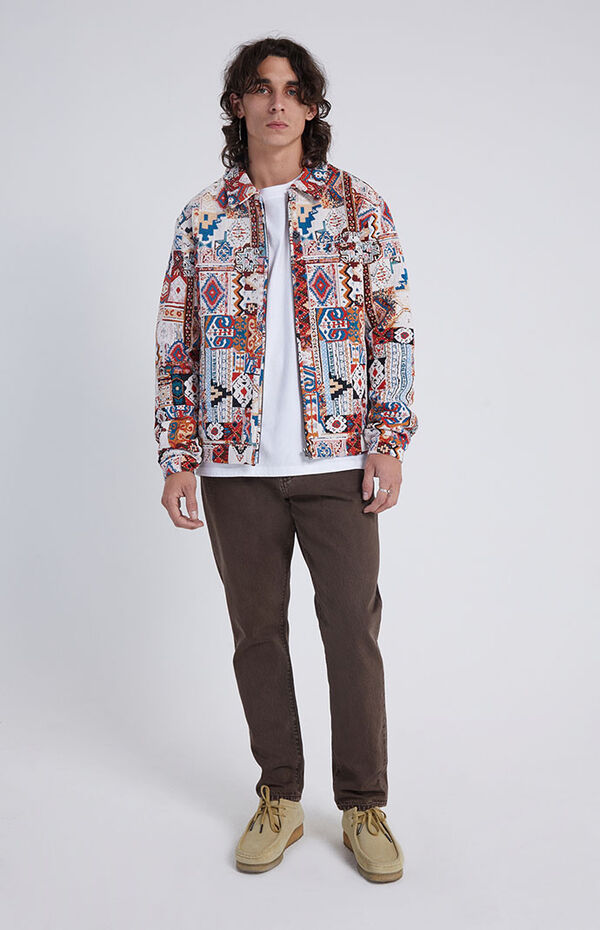PacSun Burgundy Tapestry Gas Jacket, PacSun in 2023