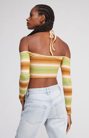 PacCares Striped Valedictorian Cold Shoulder Top | PacSun