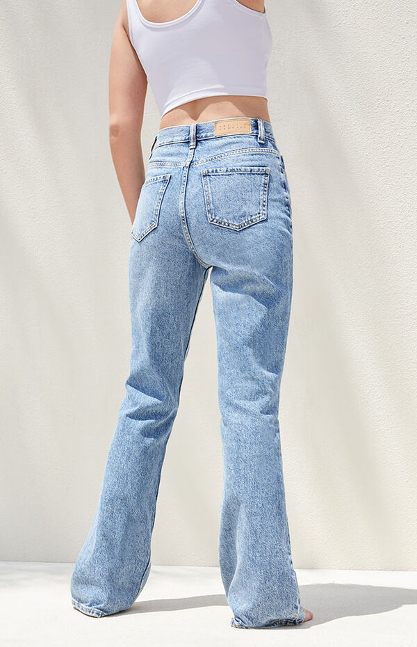 PacSun Eco Medium Blue High Waisted Bootcut Jeans | Plaza Las Americas
