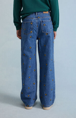 PacSun Kids Smiley Embroidered Baggy Jeans | PacSun