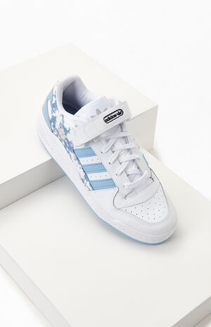 adidas Women's White & Blue Forum Low Sneakers | PacSun