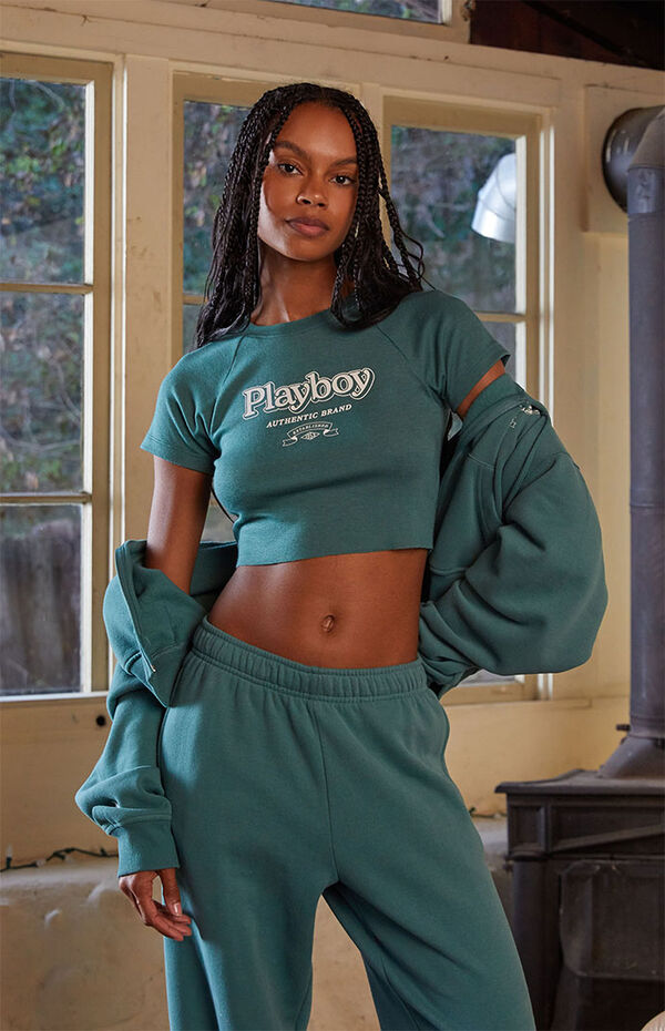 Playboy By PacSun Oversized Cropped T-Shirt