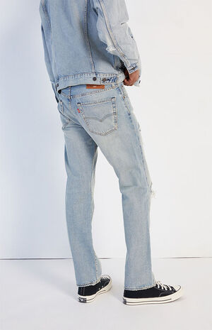 Levi's Light Blue Ripped 501 Original Fit Selvedge Jeans | PacSun