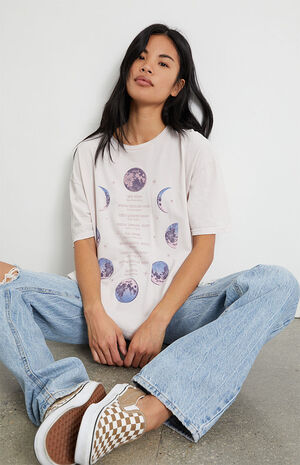 ASOS DESIGN oversized t-shirt with back moon & cloud print in black