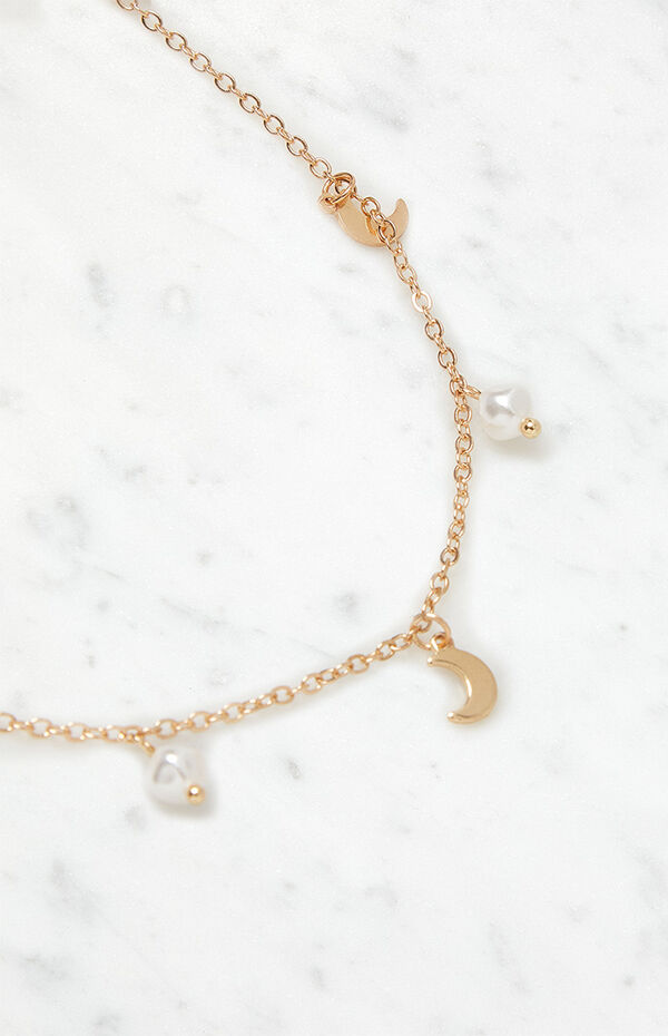 LA Hearts Moon & Pearl Choker Necklace | PacSun