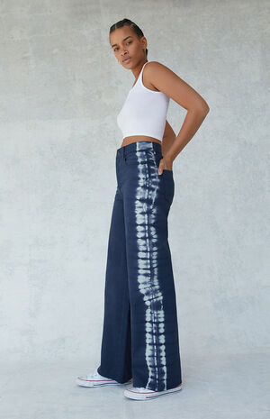 PacSun Eco Navy Tie Dye High Waisted Baggy Jeans | PacSun