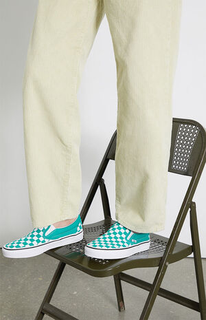 Vans Green Pepper Checkered Classic Slip-On Sneakers | PacSun