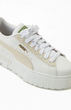 Puma Women's White & Green Mayze Gentle Sneakers | PacSun