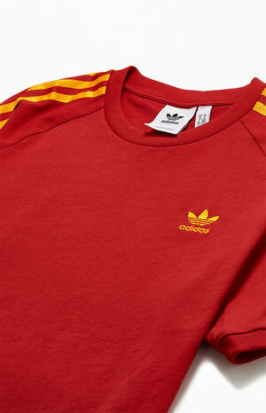 adidas Red 3-Stripes T-Shirt | PacSun