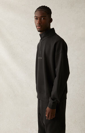 Fear of God Essentials Essentials Black Mock Neck Half Zip Sweatshirt |  PacSun