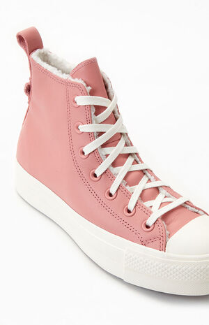 Converse Pink Chuck Taylor All Star Cozy Sherpa Platform Lift Sneakers |  PacSun