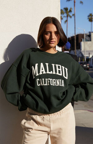 John Galt Green Malibu CA Crew Neck Sweatshirt | PacSun