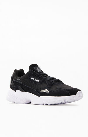 adidas Women's Black and White Falcon Sneakers | PacSun | PacSun
