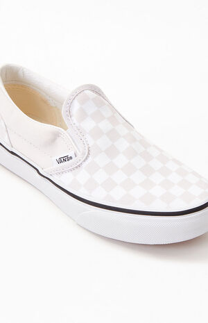 Vans Kids White & Light Pink Checker Classic Slip-On Shoes | PacSun