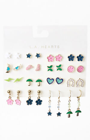 LA Hearts 16 Pack Girlie Pretty Earrings | PacSun