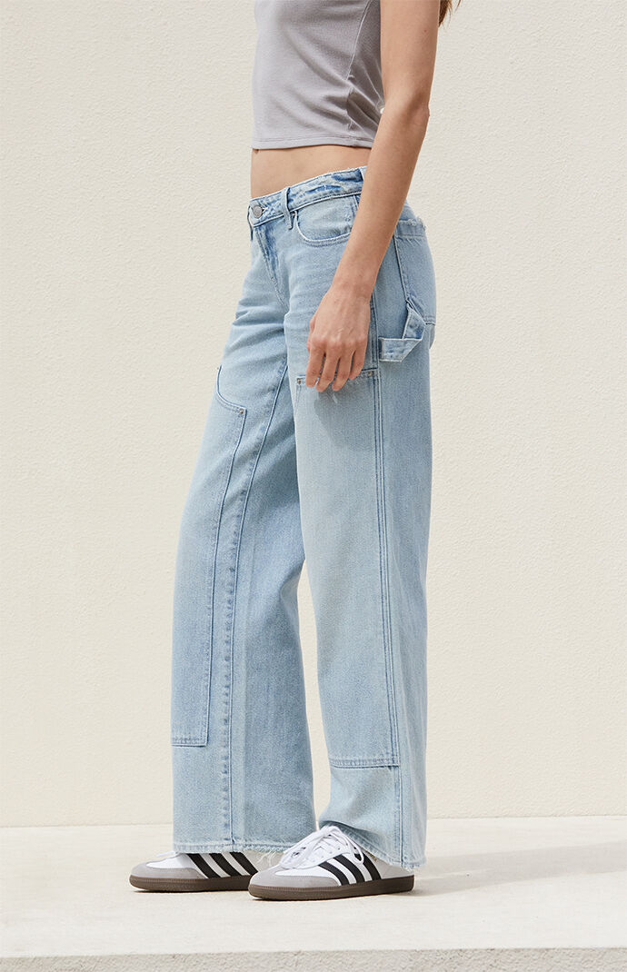 PacSun Light Indigo Low Rise Girlfriend Carpenter Jeans