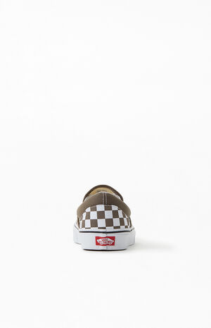 Vans Brown Checkered Classic Slip-On Shoes | PacSun