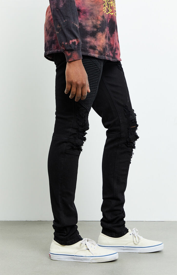 pacsun stacked skinny black jeans
