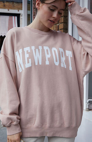 John Galt Pink Newport Crew Neck Sweatshirt | PacSun