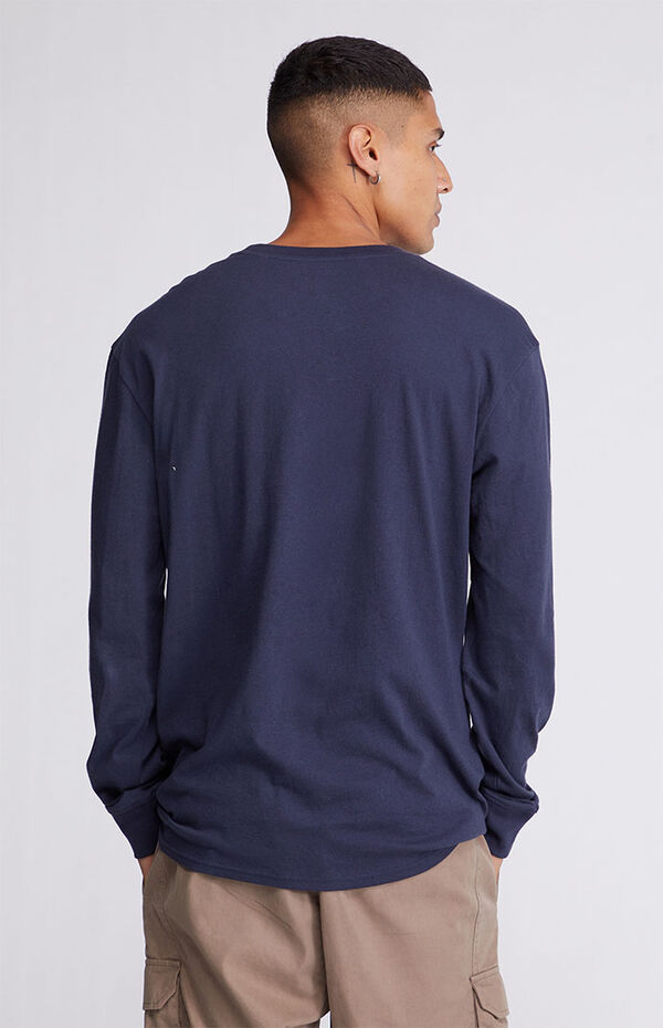 PacSun Navy Solid Regular Long Sleeve T-Shirt | PacSun