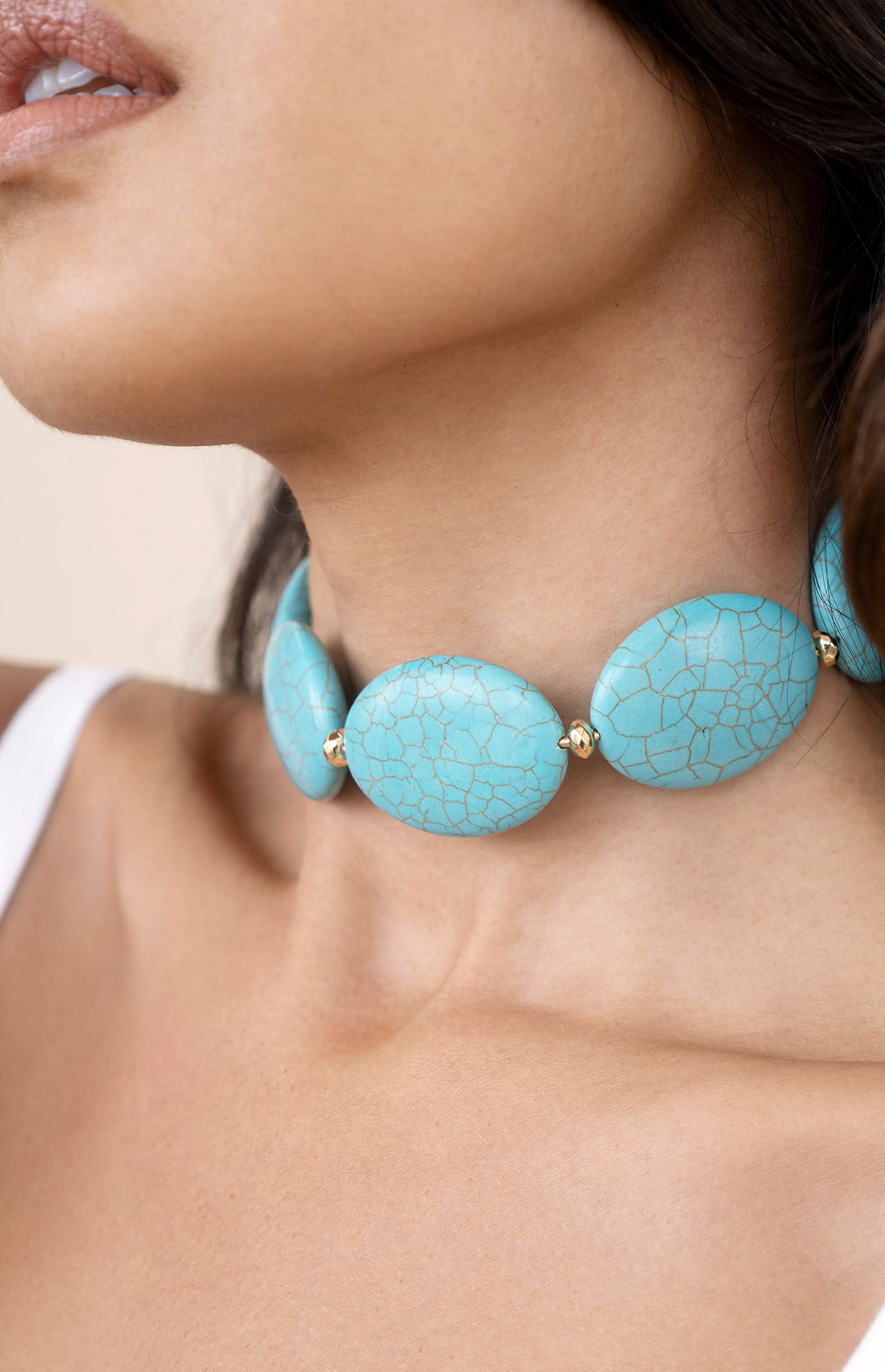 Ettika Oval Turquoise Stones Statement Choker