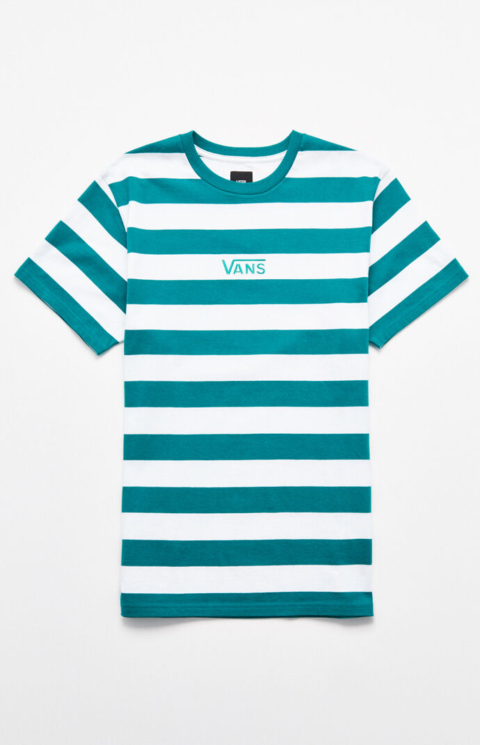 Vans Green Classic Stripe Vee T-Shirt | PacSun