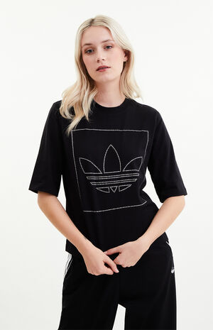 adidas Black Rhinestone T-Shirt | PacSun