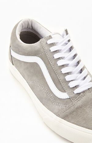 Vans Gray & White Pig Suede Old Skool Shoes | PacSun