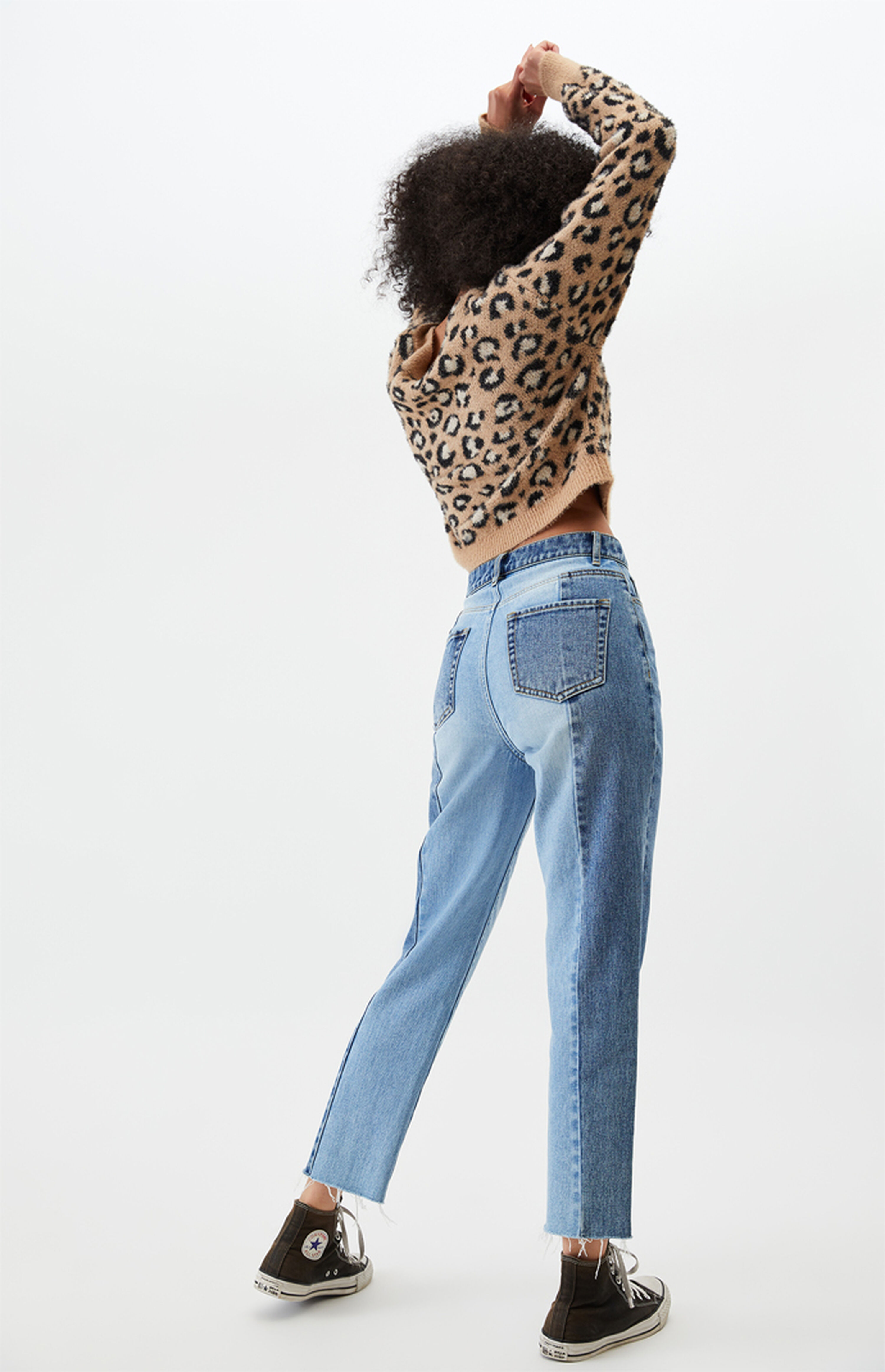 PacSun Two Panel High Waisted Straight Leg Jeans | PacSun