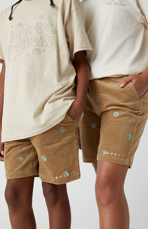 PacSun Kids Corduroy Printed Volley Shorts | PacSun
