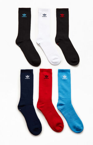 adidas 6 Pack Trefoil Crew Socks | PacSun