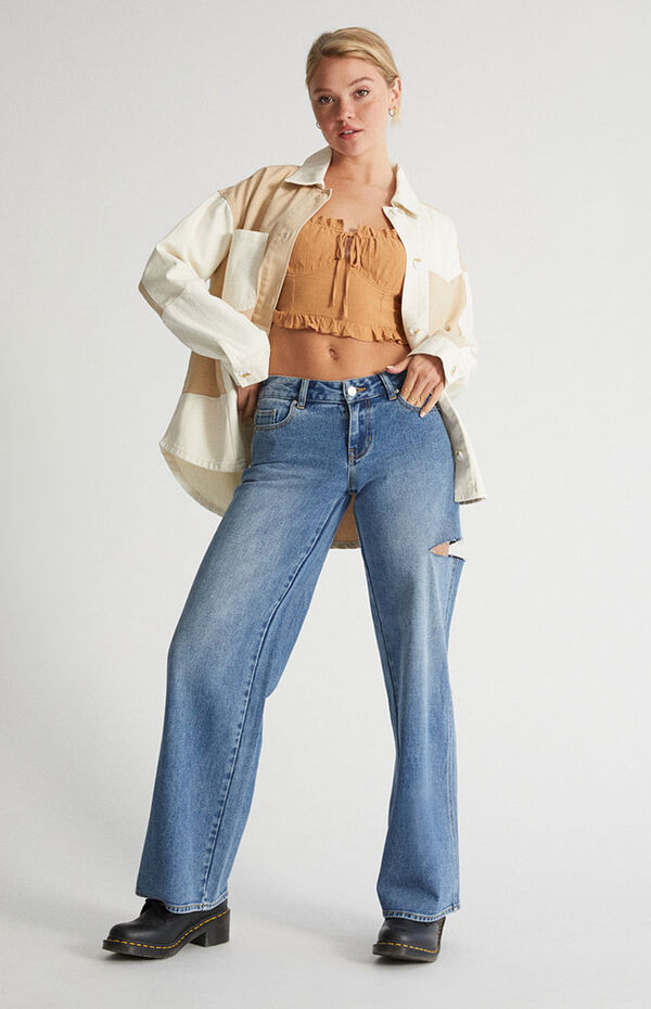 PacSun L Astrid Low Rise baggy Jean in Blue