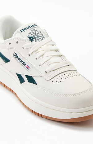 Reebok Women's White & Green Club C Double Pop Sneakers | PacSun