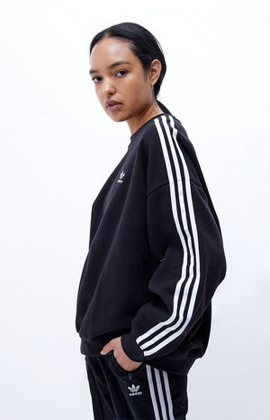 adidas Oversized 3-Stripes Crew Neck Sweatshirt | PacSun